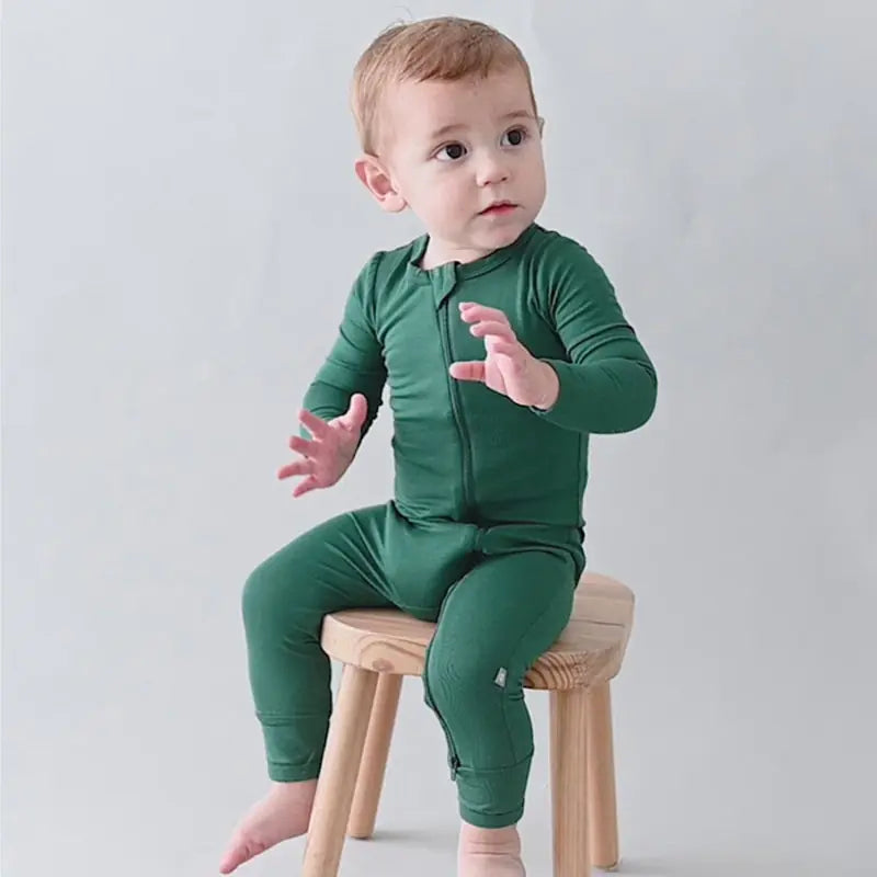 Bamboo Fiber -Baby Romper met ritssluiting